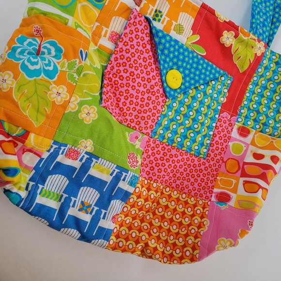 Funky, colorful patchwork handmade bag - Picture 8 of 8
